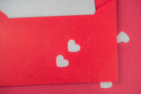Valentines Day Love Letter background. Valentine day simple concept background with red greeting...