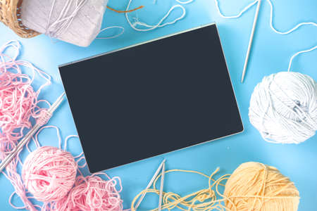 New normal hobby activity, learns knitting online Online knitting class. Online knitting class, top...
