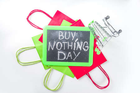 Buy nothing day background, International day of protest against consumerism and shopping days conceptの写真素材