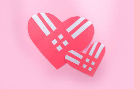 Giving Tuesday background with red hearts, Global International Charity Aid Day, Various helping...