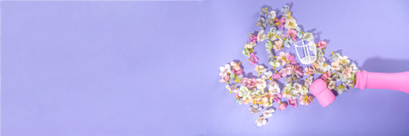 Mother day, Birthday, 8 march, Spring holiday background with spring blossom flowers, pink colored...