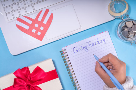 Giving Tuesday background, global day of charitable action, giving, donations. after Black Friday...