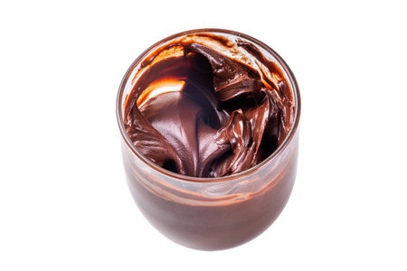 Jar with chocolate hazelnuts paste cream  isolated on transparent backgroundの写真素材