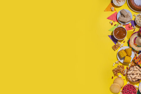 Traditional Festa Junina Summer Festival Carnival Food. Traditional Brazilian Festa Junina dishes...