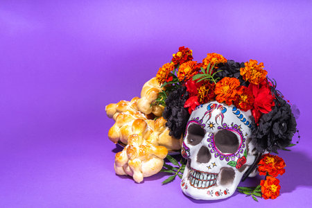 Spanish Mexican traditional holiday, autumn festival Day of the Dead (dia de los muertos)...