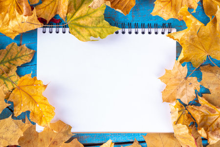 Autumn is coming, fall season loading background. Yellow, orange, red falling dry autumn leaves...