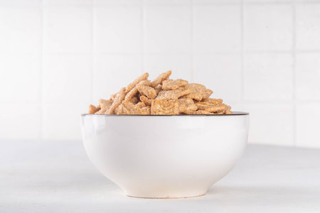 Cinnamon toast crunch mix in portioned bowl with milk.  Sweet Trendy Crunchy Cinnamon Breakfast...