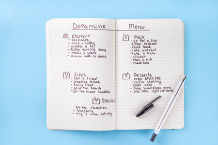 Dopamine Menu to Stimulate Your ADHD Brain, daily dose of happiness and Serotonin, list of...