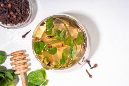 Clove mint julep summer infused drink, clove water or tea.  Ayurvedic, antiseptic, anti-inflammatory...