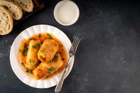 Comfort warm winter food, balanced Eastern European dinner recipe ideas, cabbage rolls, stuffed...