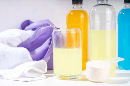 Protein water, trendy healthy drink to reach your protein goal, healthy hydration. Sweet low-calorie...