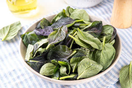 Ready to eat fresh organic bok choy or pak choi or pok choi. Brassica rapa. Asian salad cabbage...