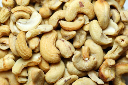A closeup on a bunch of cashew nutsの写真素材