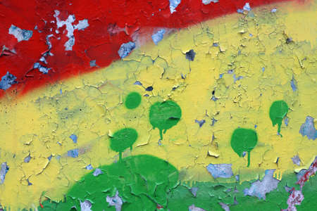  A closeup on flake off graffiti paintの写真素材