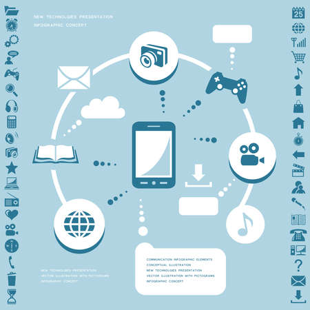 Communication infographic elementsのイラスト素材