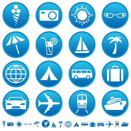 Travel and tourism iconsのイラスト素材