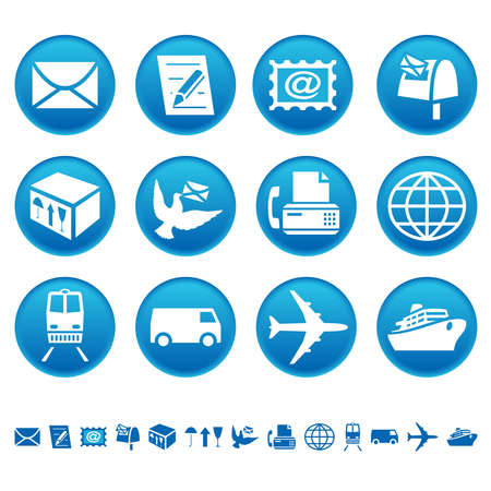Mail and transportation iconsのイラスト素材