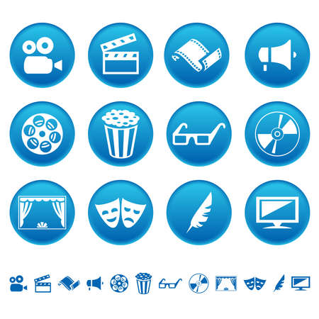 Cinema and theatre iconsのイラスト素材