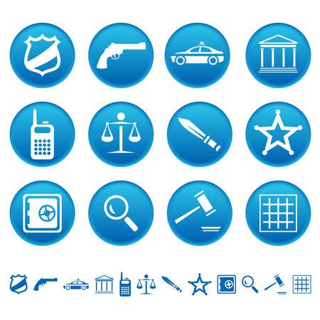 Law and order iconsのイラスト素材