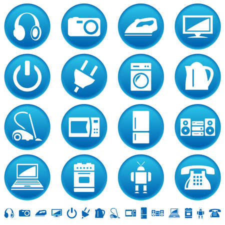 Home appliances iconsのイラスト素材