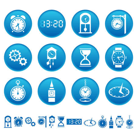 Clocks and watches iconsのイラスト素材