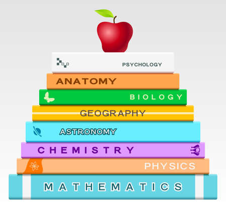 Education concept with books and appleのイラスト素材