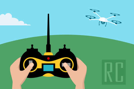 Remote control for drone in handsのイラスト素材