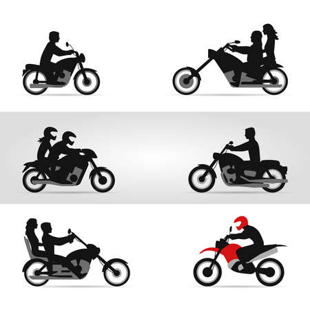 Illustration pour Bikers on motorcycles - image libre de droit