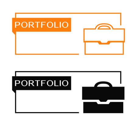 Portfolio banner with briefcase iconのイラスト素材
