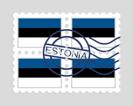 Estonian flag on postage stampsのイラスト素材