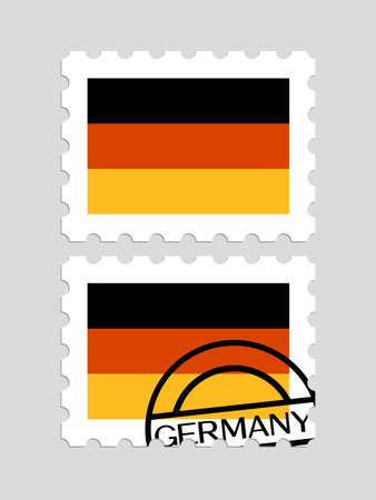 German flag on postage stampsのイラスト素材