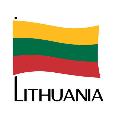 Lithuanian flag illustration on white background.のイラスト素材