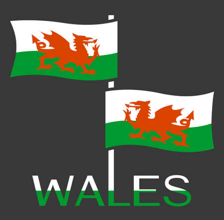 Welsh national flag. Vector illustrationのイラスト素材