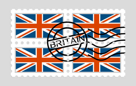 British flag on postage stampsのイラスト素材