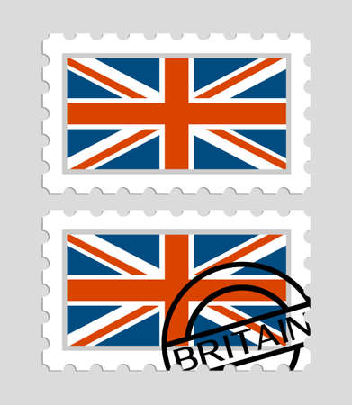 British flag on postage stampsのイラスト素材