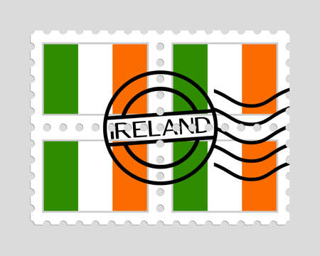 Irish flag on postage stampsのイラスト素材