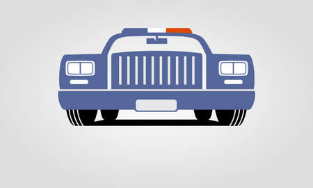 Generic retro police car front viewのイラスト素材