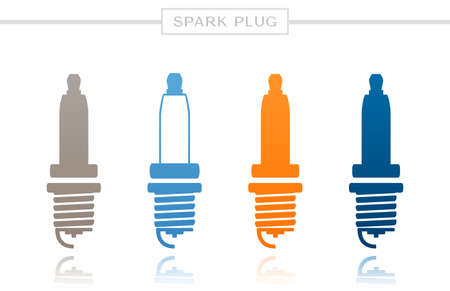 Banner with spark plug iconsのイラスト素材