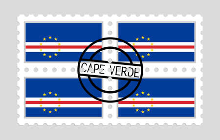 Cape verde flag on postage stampsのイラスト素材