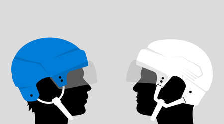 Ice hockey players in protective helmetsのイラスト素材