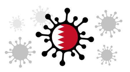 Covid-19 coronavirus icon and bahrain flagのイラスト素材
