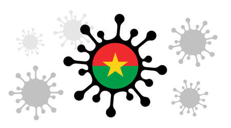 Covid-19 coronavirus icon and burkina faso flagのイラスト素材