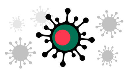 Covid-19 coronavirus icon and bangladesh flagのイラスト素材