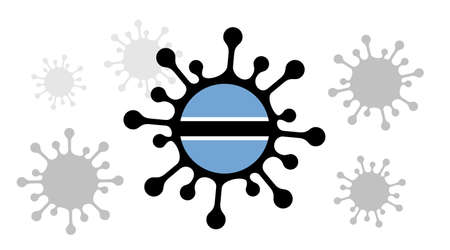 Covid-19 coronavirus icon and botswana flagのイラスト素材