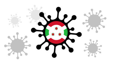 Covid-19 coronavirus icon and burundi flagのイラスト素材