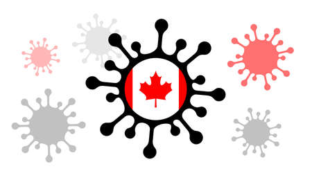 Covid-19 coronavirus icon with canada flagのイラスト素材