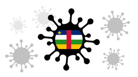 Covid-19 coronavirus icon and central african republic flagのイラスト素材