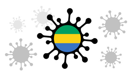 virus icon and gabonese flagのイラスト素材