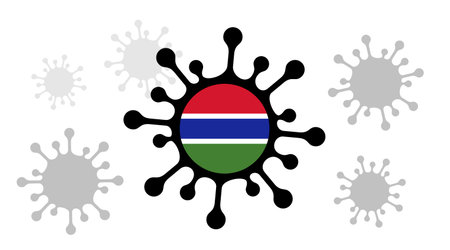 virus icon and gambian flagのイラスト素材