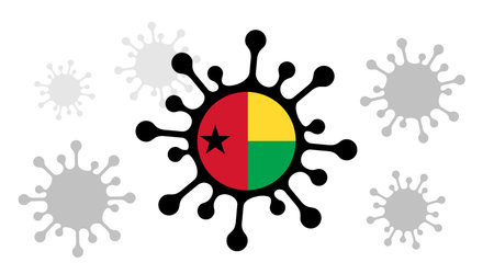 virus icon and guinea-bissau flagのイラスト素材